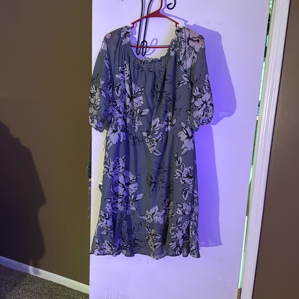 Sage floral dress.